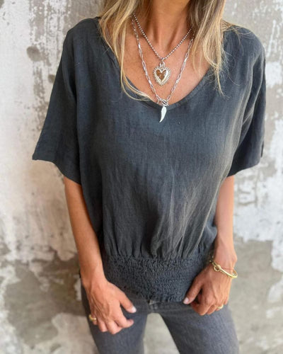 Marie™ | Lässige Bluse im Ibiza-Stil mit V-Ausschnitt