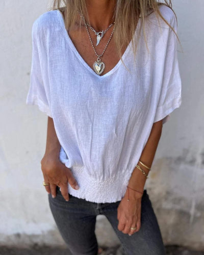 Marie™ | Lässige Bluse im Ibiza-Stil mit V-Ausschnitt