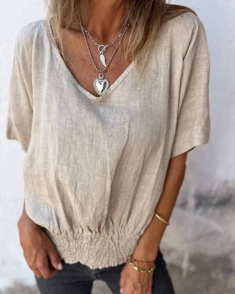 Marie™ | Lässige Bluse im Ibiza-Stil mit V-Ausschnitt