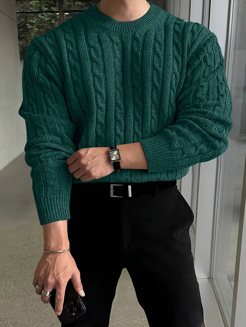 Mergim – Lässiger Strickpullover Mit Langen Ärmeln