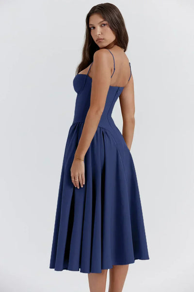 Nina - Ärmelloses Korsett-Midikleid