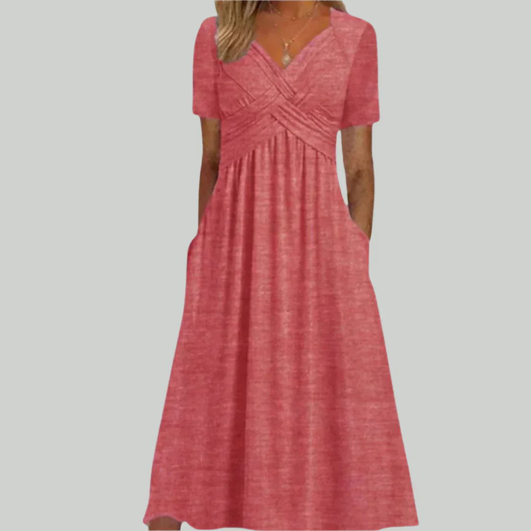 VIOLA - MIDIKLEID MIT ÜBERKREUZTEM AUSSCHNITT