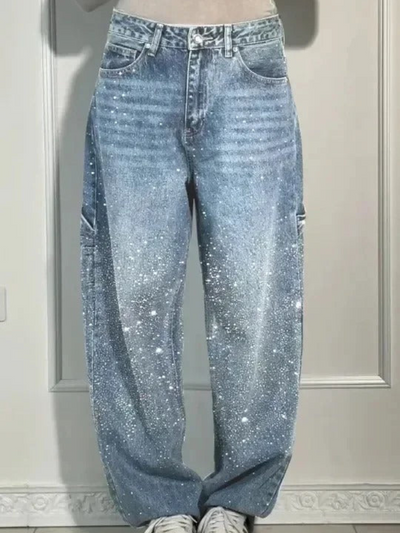 VALESKA - HOSEN MIT HOHER TAILLE UND WEITEM BEIN