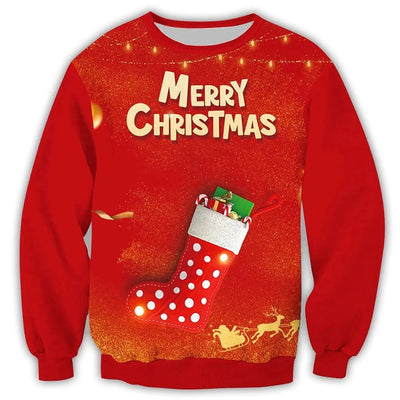 Rundhalsausschnitt Weihnachtspullover