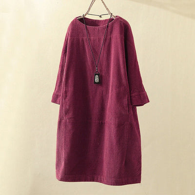 QUIRINA - WEITES KLEID MIT LANGEN ÄRMELN