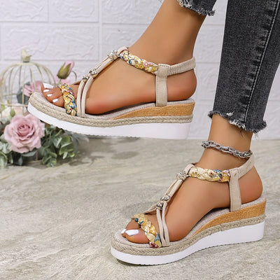 Addison - Women'S Summer New Arrival, Keilsandalen mit Kordel-Detail
