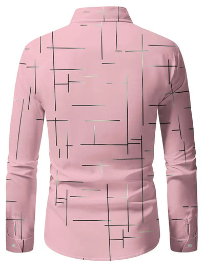 Nerio - Langarmhemd Mit Geometrischem Drucken