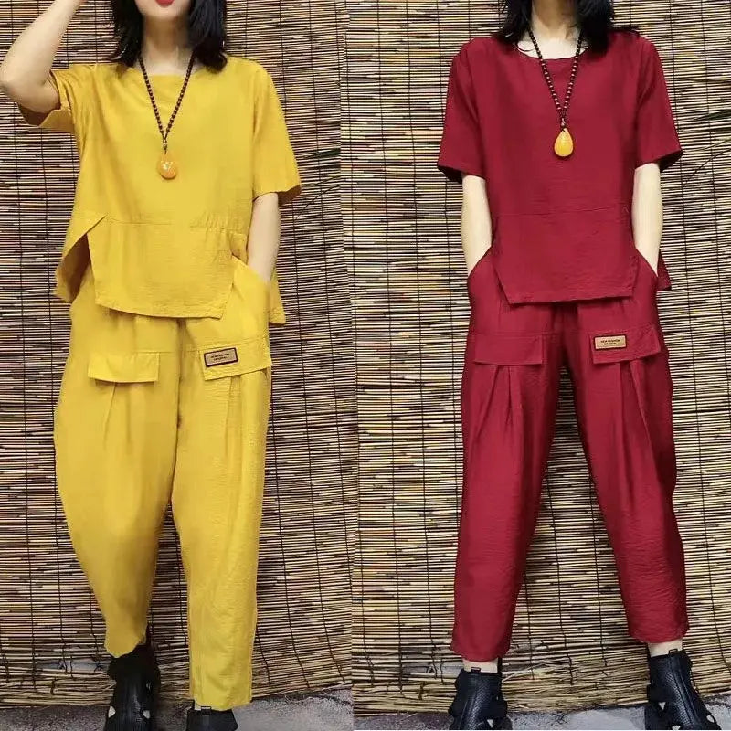 MELIKE - SET AUS BLUSE UND CARGOHOSE