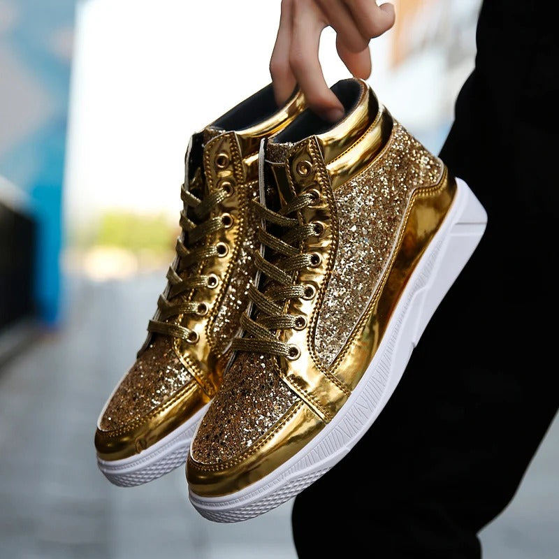 Jami | Glänzende glitzernde High-Top-Sneakers für Männer