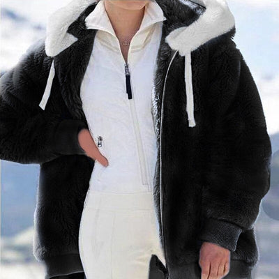 Plüsch-Winter-Kapuzenpullover für Frauen