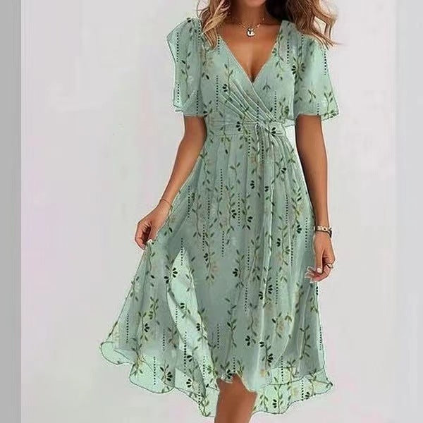 Laika - Geblümtes Midi-Sommerkleid aus Chiffon