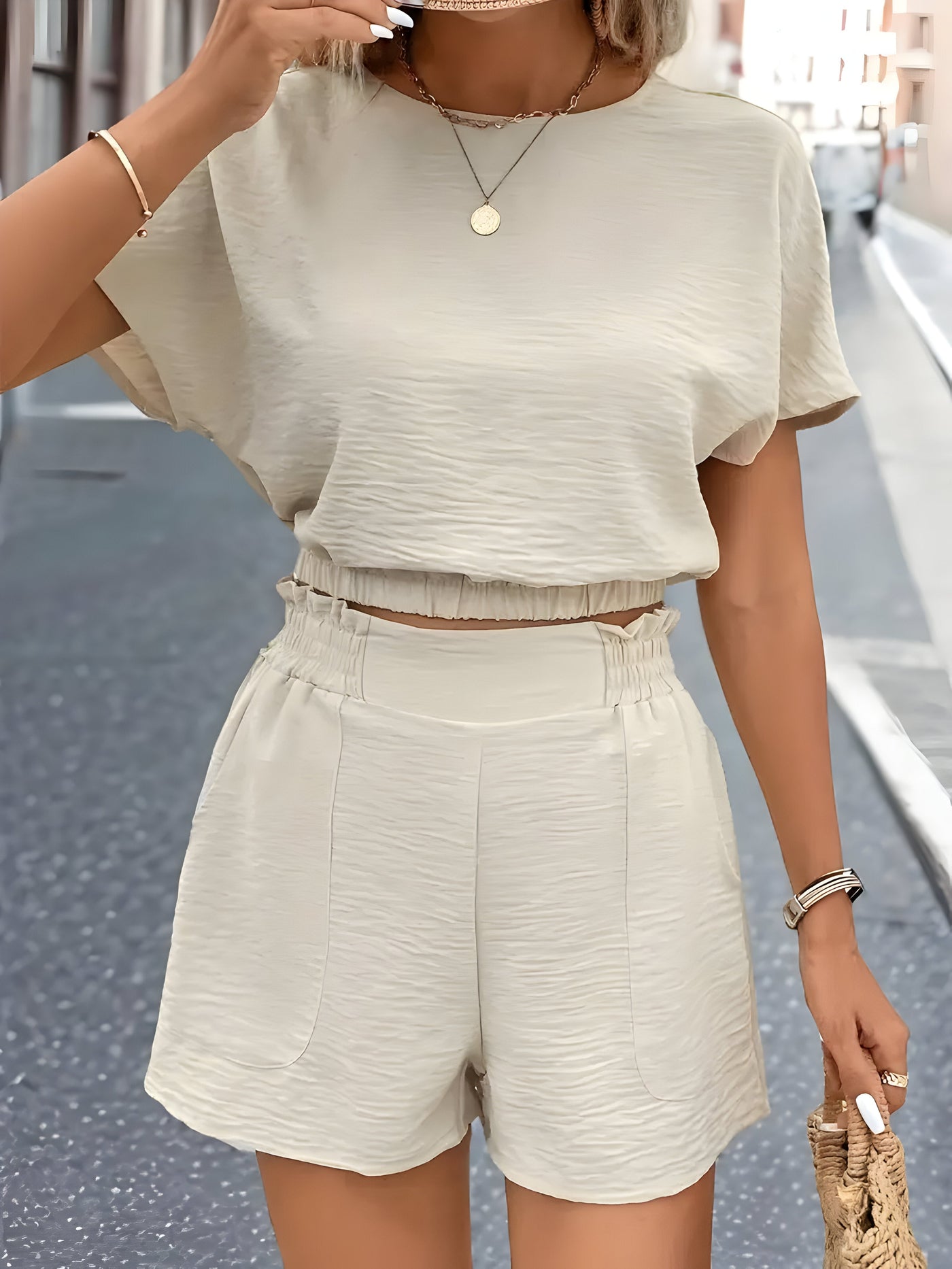 Jazlyn | Festes Shorts-Set mit elastischer Taille