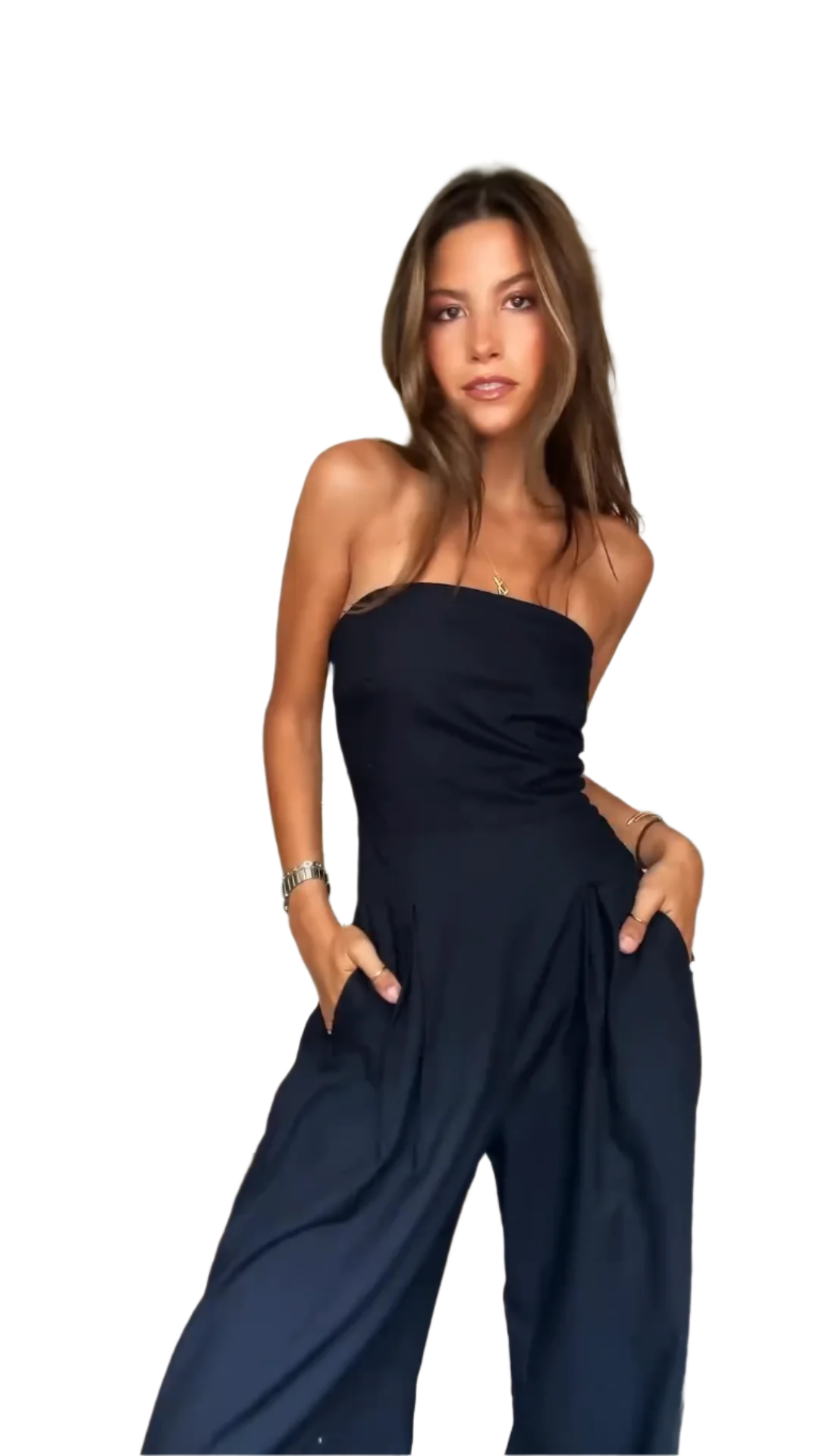 Luna stroploser Jumpsuit mit weitem Bein