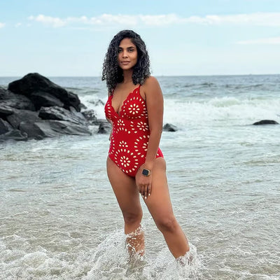 Karen | Badehose mit Blumenmuster