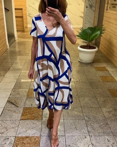 Tessa - Bedrucktes Kurzarmkleid