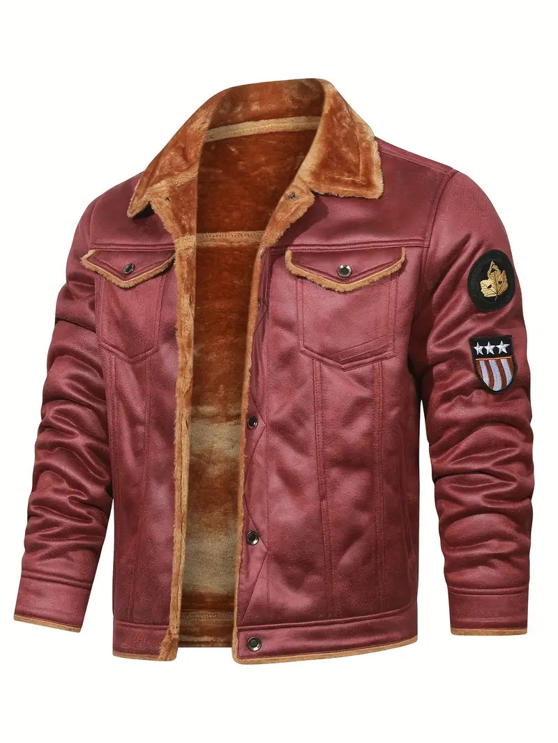 Frederik – Lässige Polyesterjacke Mit Kunstfellfutter