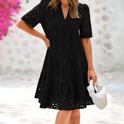 Nora™ | Elegantes Sommerkleid mit Spitzenrüschen
