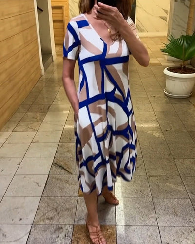 Tessa - Bedrucktes Kurzarmkleid