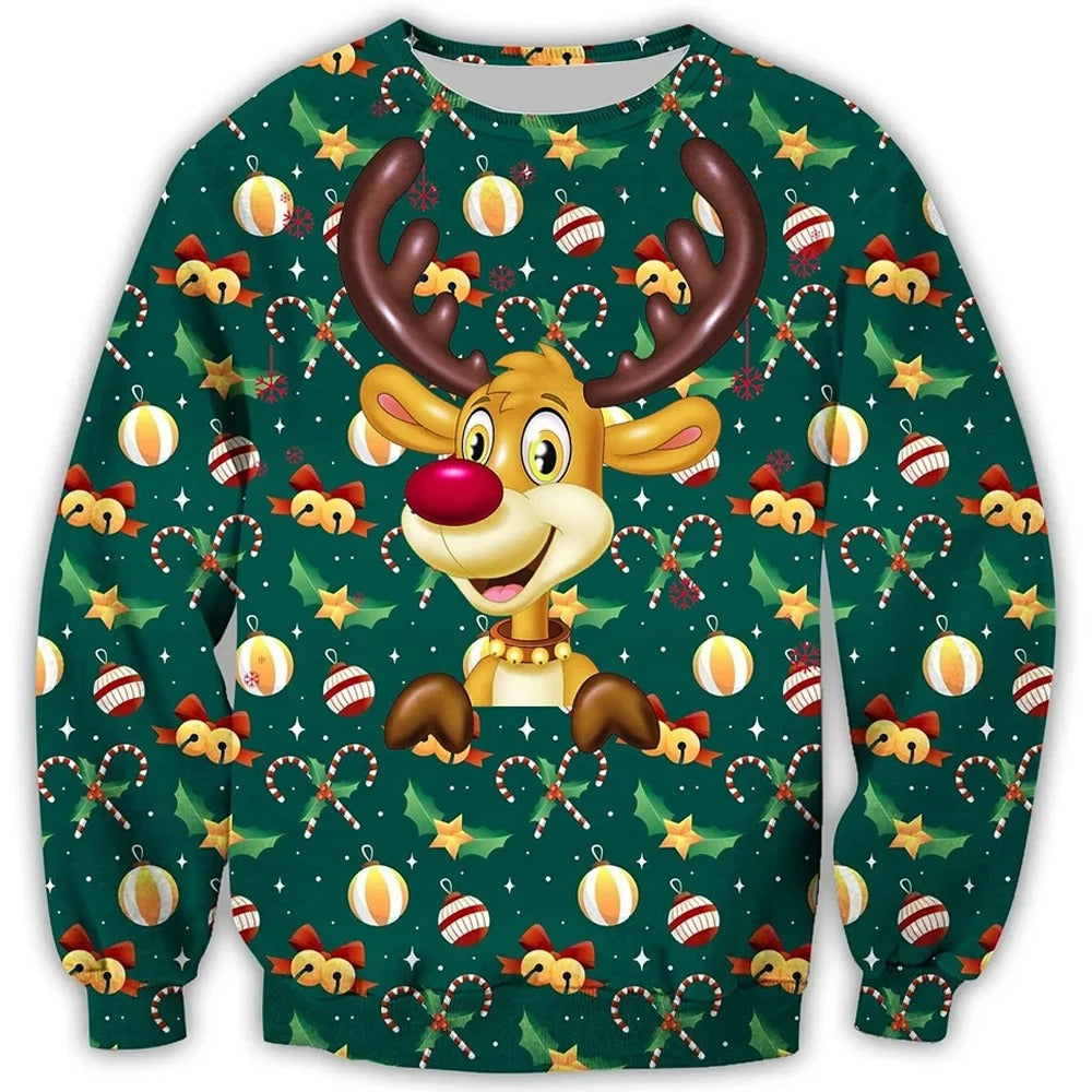Rundhalsausschnitt Weihnachtspullover