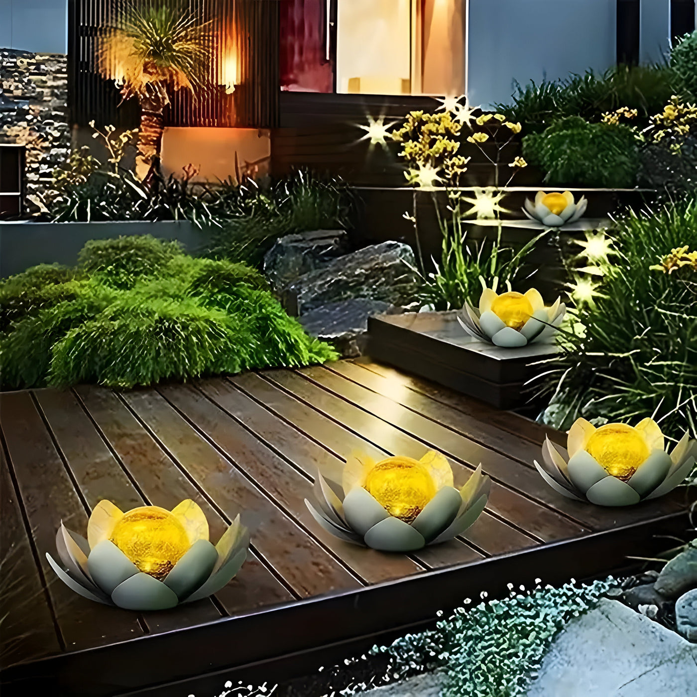 LumiPetal – Solarbetriebene Lotusblumen-Gartenlampe mit weicher Umgebungsbeleuchtung