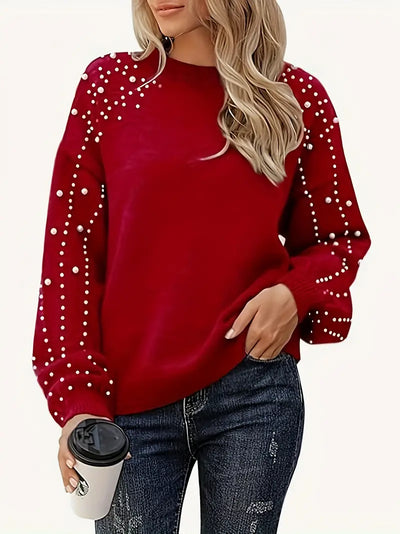 Quinlee – Langärmeliger Strick Pullover Mit Rundhalsausschnitt