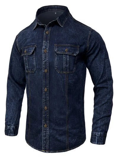 Angelo – Jeanshemd Mit Knopfleiste Und Aufgesetzten Taschen