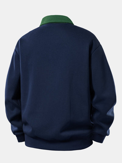 Gideon – Milano Drucken Kontrast Polo-Sweatshirt