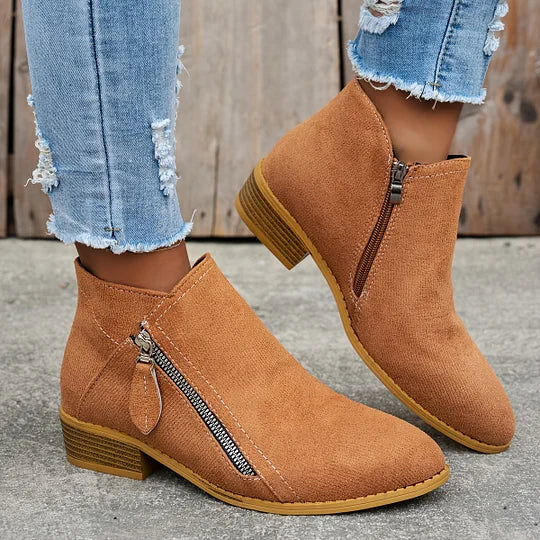 VINA – Orthopädische Lederstiefeletten Mit Reißverschluss