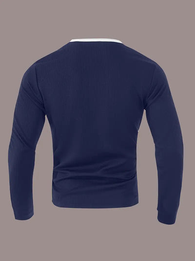 Kyran – Langärmliges Henley Hemd Mit Waffelmuster