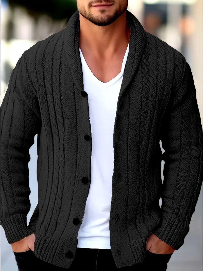 Hatem - Lässiger Strickcardigan Mit Langen Ärmeln