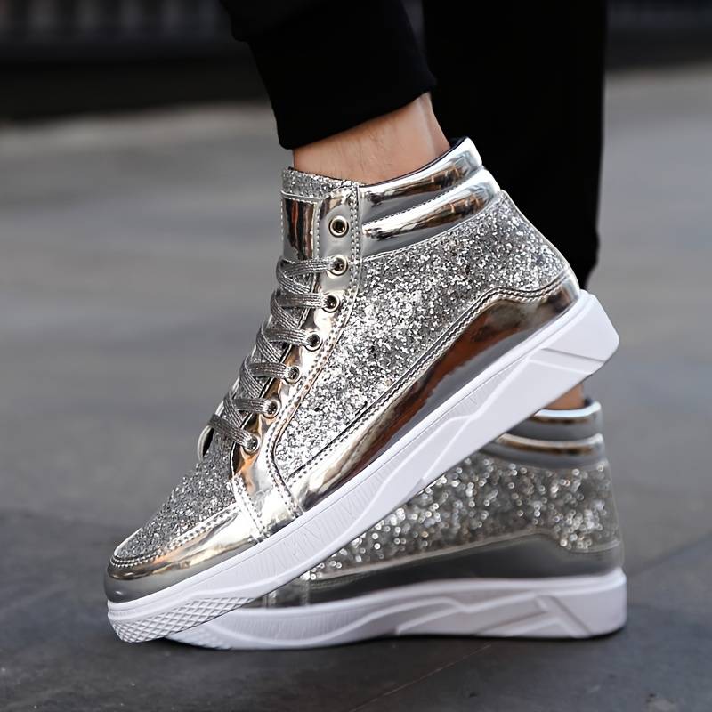 Jami | Glänzende glitzernde High-Top-Sneakers für Männer
