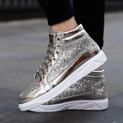 Jami | Glänzende glitzernde High-Top-Sneakers für Männer