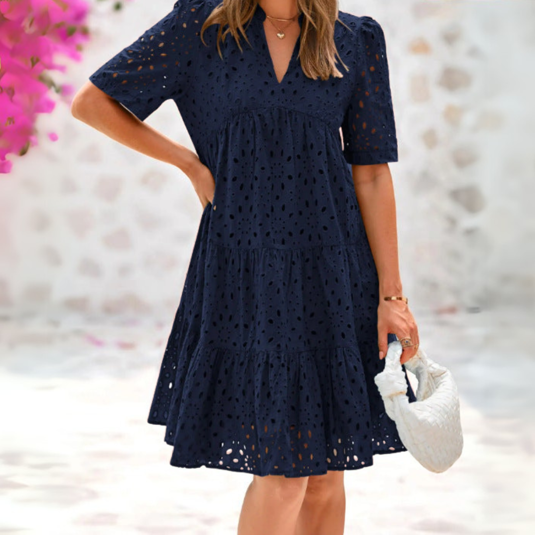 Nora™ | Elegantes Sommerkleid mit Spitzenrüschen