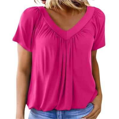 Malia – Lettierte Saisonsbluse mit plissiertem Vorderteil