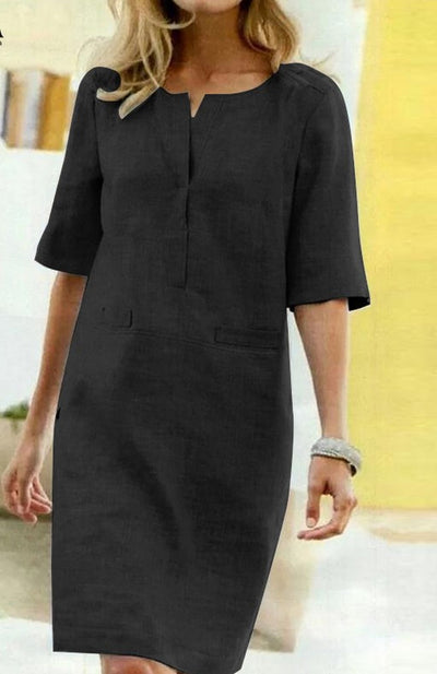 Jolina - Minikleid aus Leinen mit halben Ärmeln