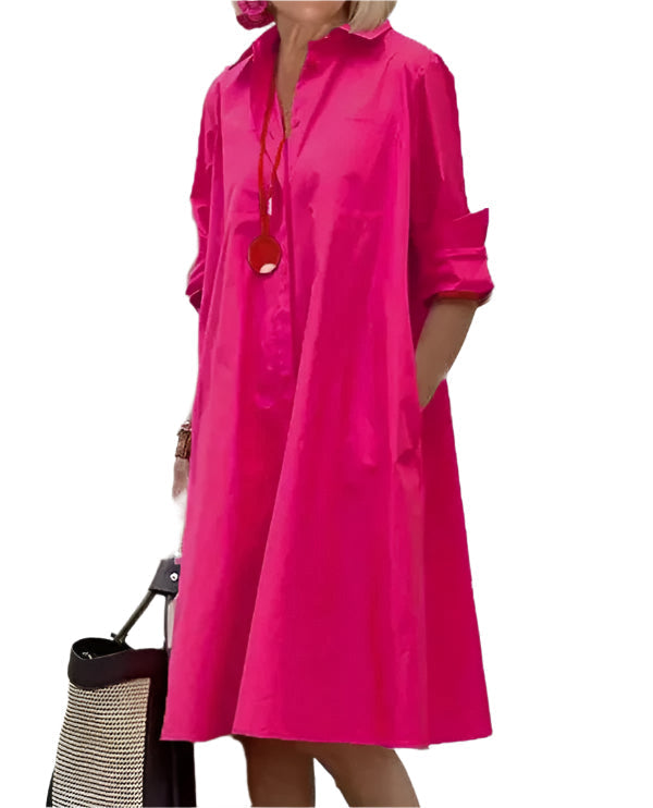 ÉlanChic elegante Hemdkleid für Frauen mit raffiniertem Stil