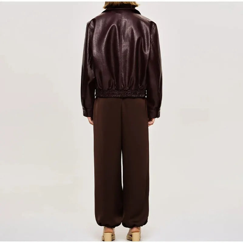 Zofia | Klassische Burgunder Damenjacke