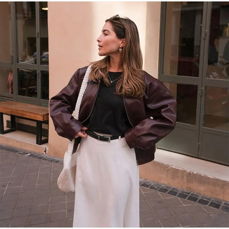 Zofia | Klassische Burgunder Damenjacke