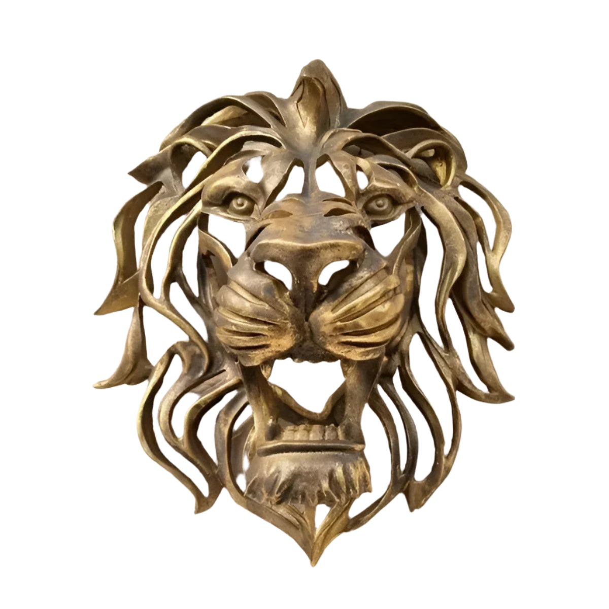 RegalRoar – Exquisite vergoldete Löwenkopfwandskulptur