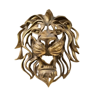 RegalRoar – Exquisite vergoldete Löwenkopfwandskulptur