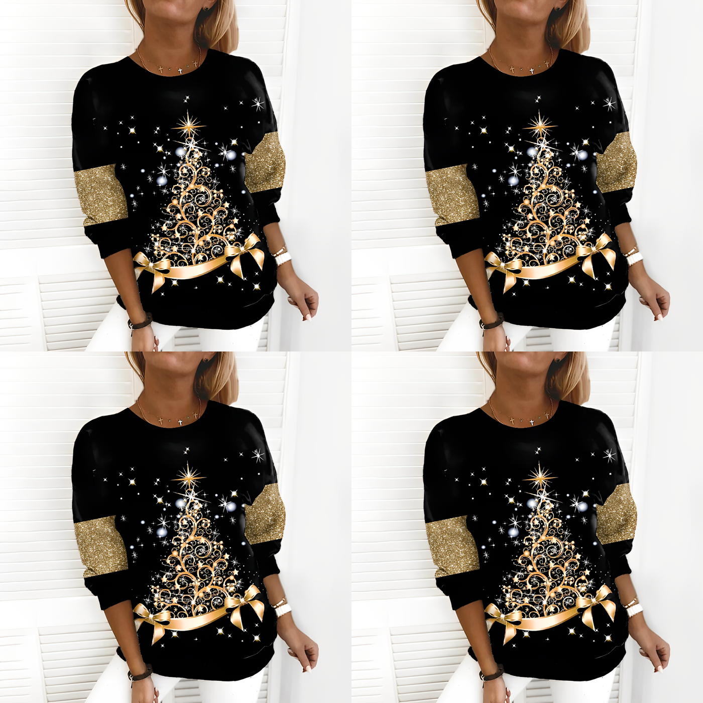 Weihnachtsbaum-Pullover für Frauen