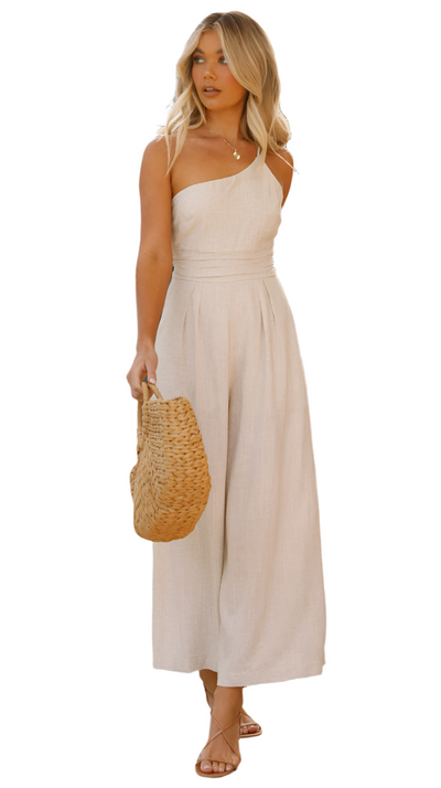 Rebecca - Schmal taillierter ärmelloser Jumpsuit