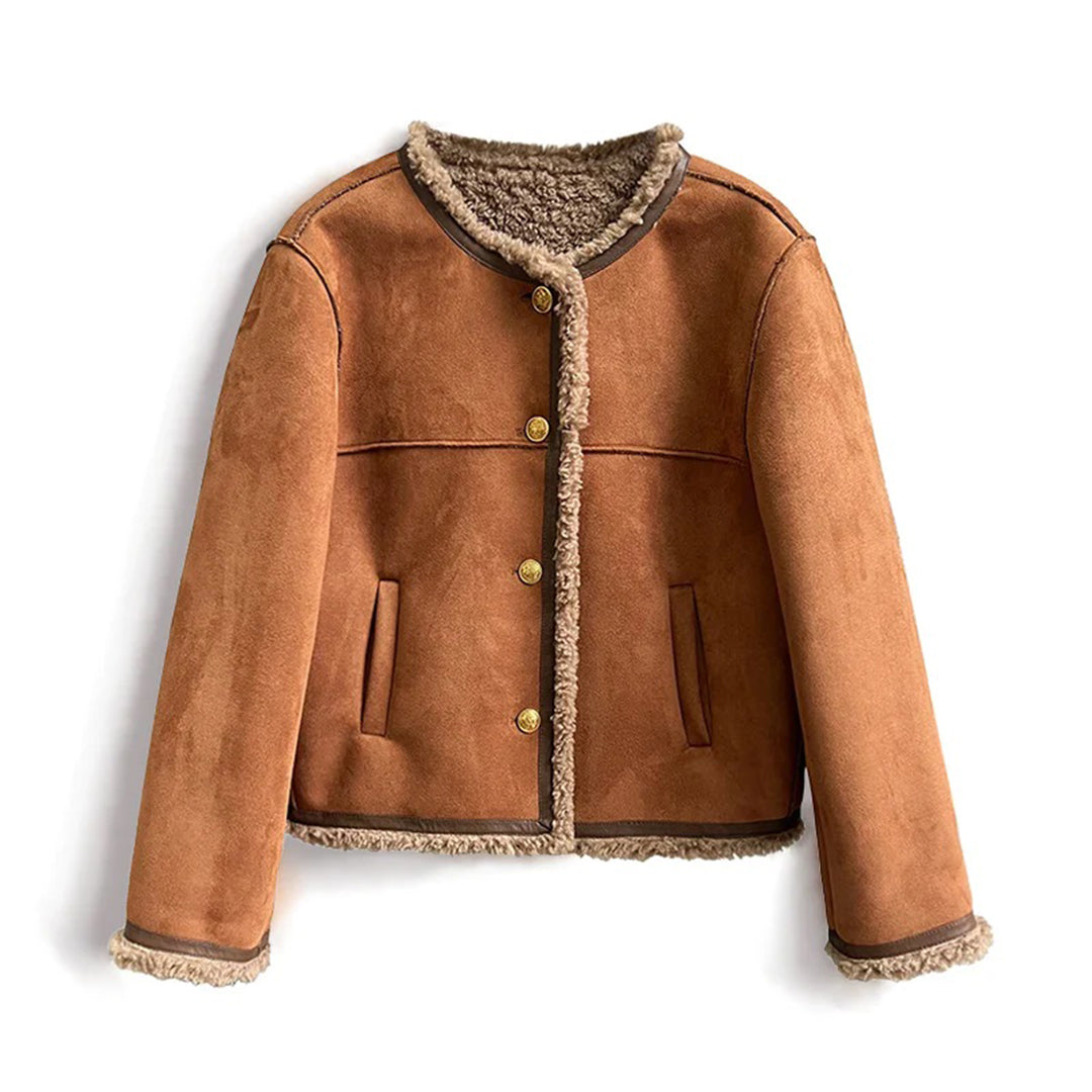Schicke, luxuriöse und gemütliche Wildlederjacke für Damen