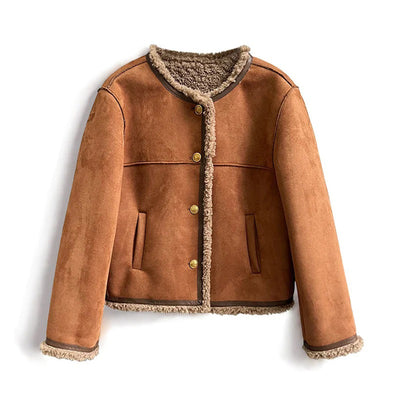 Schicke, luxuriöse und gemütliche Wildlederjacke für Damen