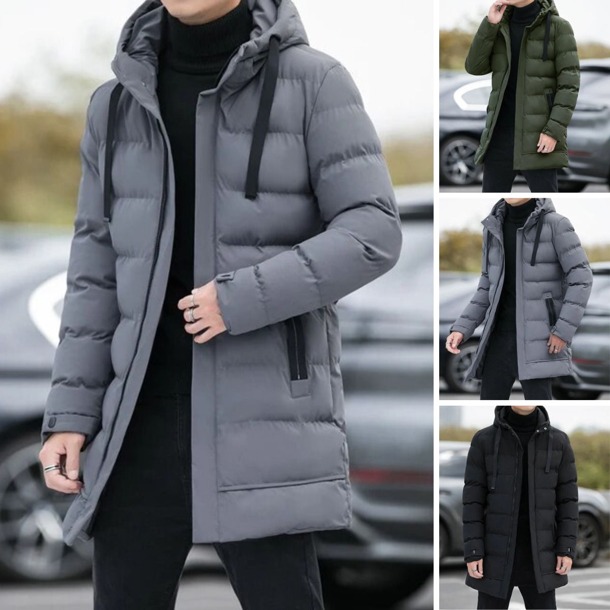 Lange Pufferjacke für Männer