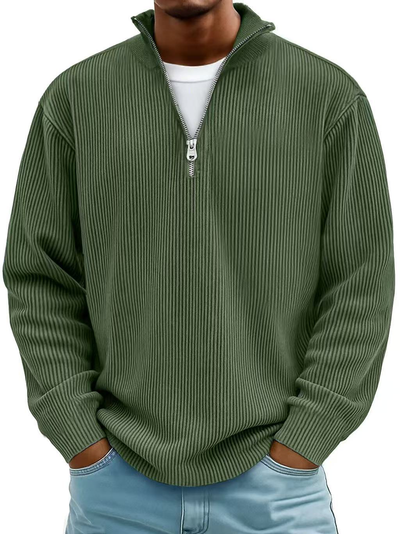 Randal - Langarm Pullover Mit Halbem Reißverschluss