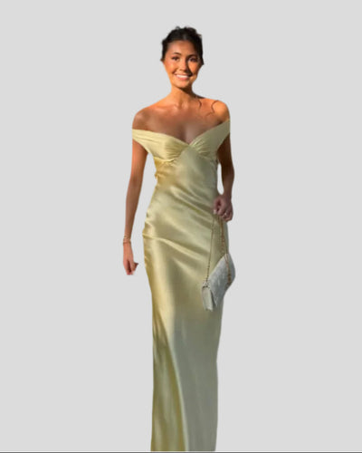 Marcelline – Schulterfreie Abendkleid aus Satin