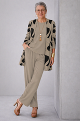 Taupe mit schwarzem Druck
