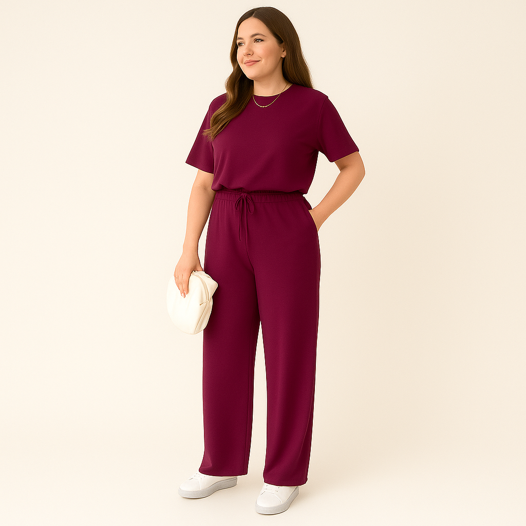 Mira – Mit rundem Kragen und flexiblen Taillenhosen für mühelose Komfort