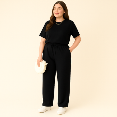 Mira – Mit rundem Kragen und flexiblen Taillenhosen für mühelose Komfort